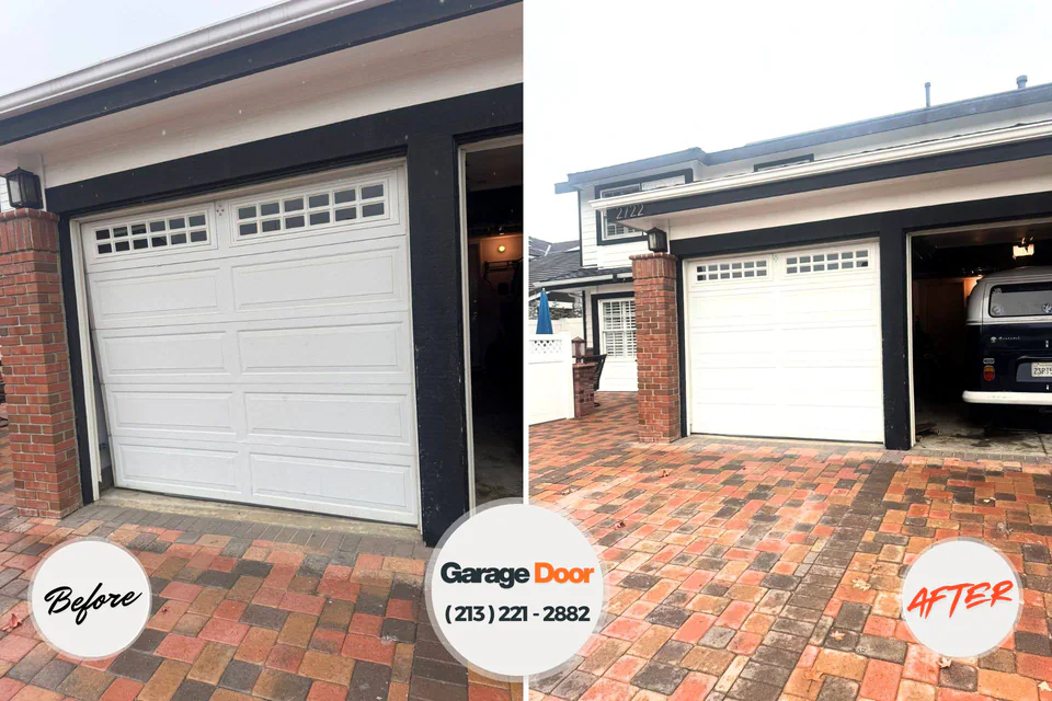 Before and after: garage door repair Newton, KS